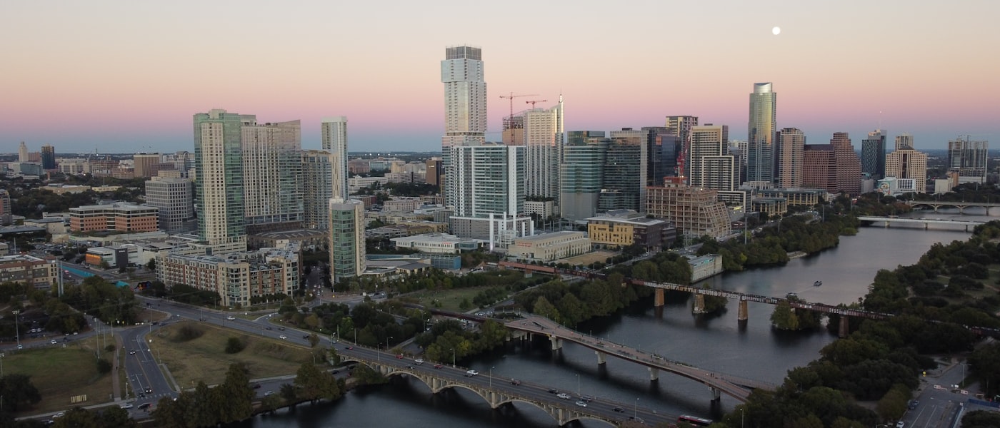 Aerial view of Austin, Texas cityscape