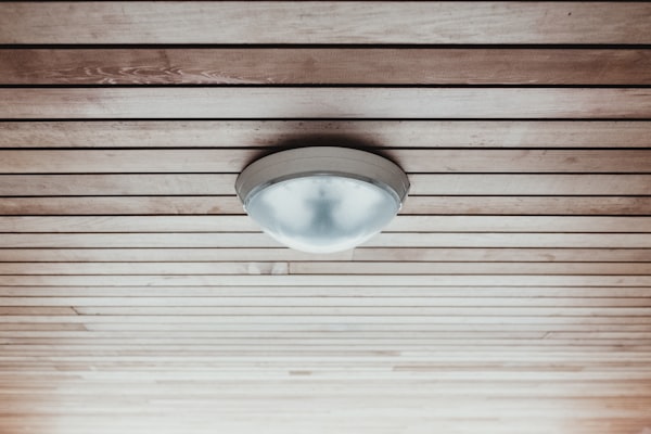 Smoke detector installed on ceiling